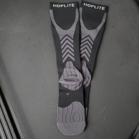 Hoplite Compression Socks: Support and Protection for Lifting, Running & OCR - Stealth Color
